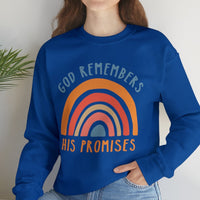 Load image into Gallery viewer, God Remembers His Promises, Retro Rainbow Sweatshirt
