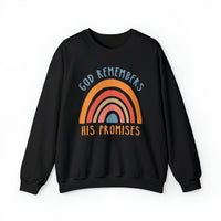 Load image into Gallery viewer, God Remembers His Promises, Retro Rainbow Sweatshirt
