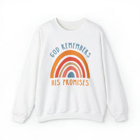 Load image into Gallery viewer, God Remembers His Promises, Retro Rainbow Sweatshirt
