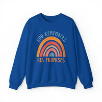 Load image into Gallery viewer, God Remembers His Promises, Retro Rainbow Sweatshirt
