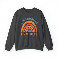 Load image into Gallery viewer, God Remembers His Promises, Retro Rainbow Sweatshirt

