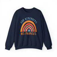 Load image into Gallery viewer, God Remembers His Promises, Retro Rainbow Sweatshirt

